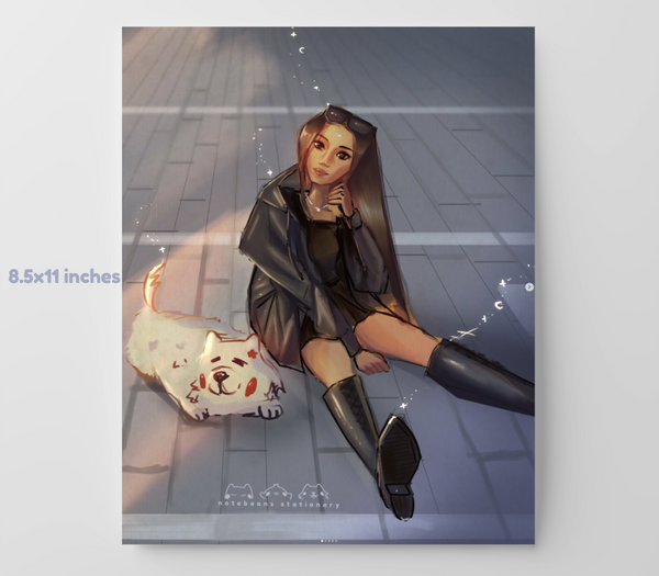 Girl in Leather Jacket - Large Print