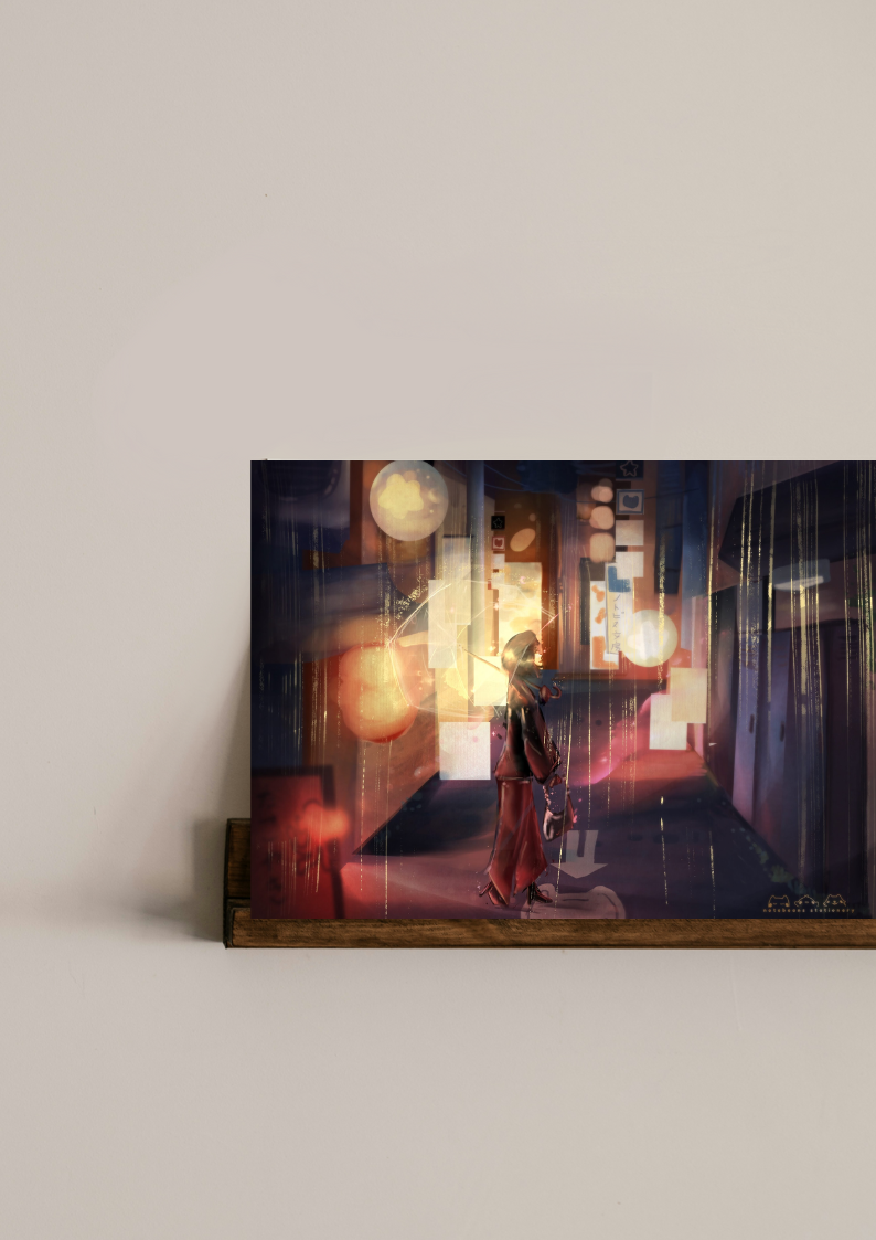 Mini Horizontal Print - Golden Rain