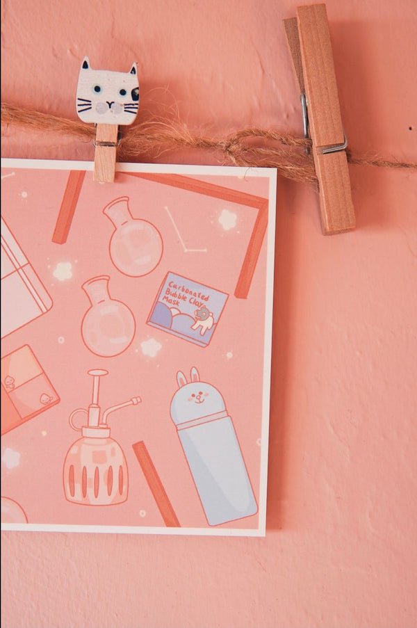 Pink Stationery Mini Art Print